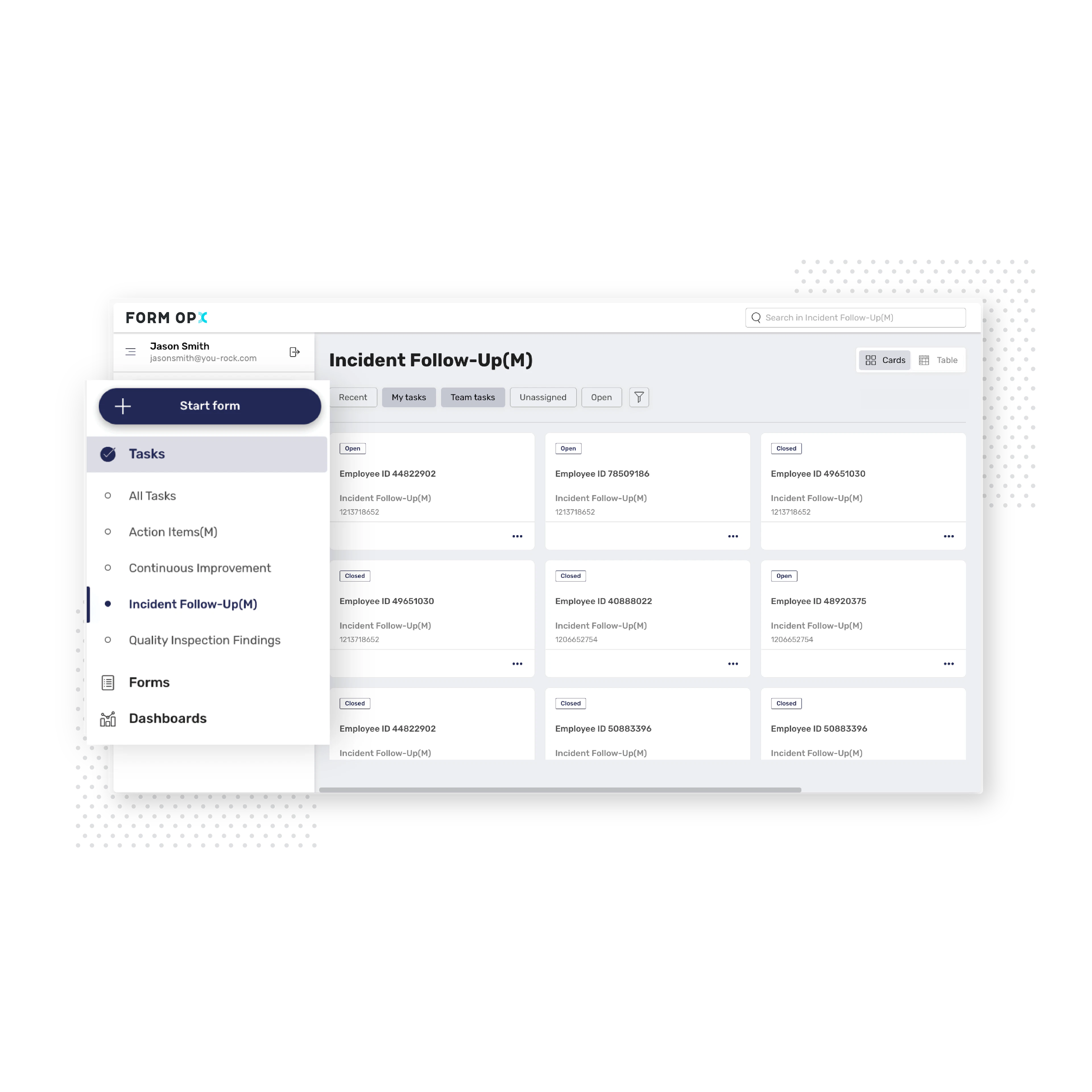 screenshot of FORM OpX